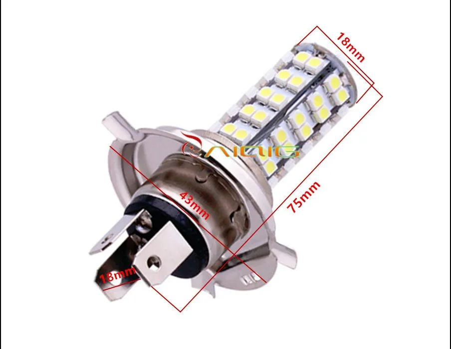 20 шт. H4 68 SMD белый противотуманный сигнальный задний светодиодный фонарь для вождения авто автомобильный светодиодный светильник автомобильный светильник для парковки 12 в 6000 К