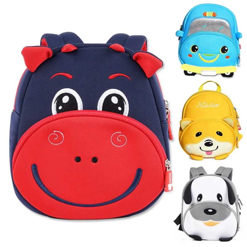 Милые животные, школьные рюкзаки для мальчиков и девочек, неопреновый рюкзак для детского сада, детская сумка, детские рюкзаки с мультяшным ...
