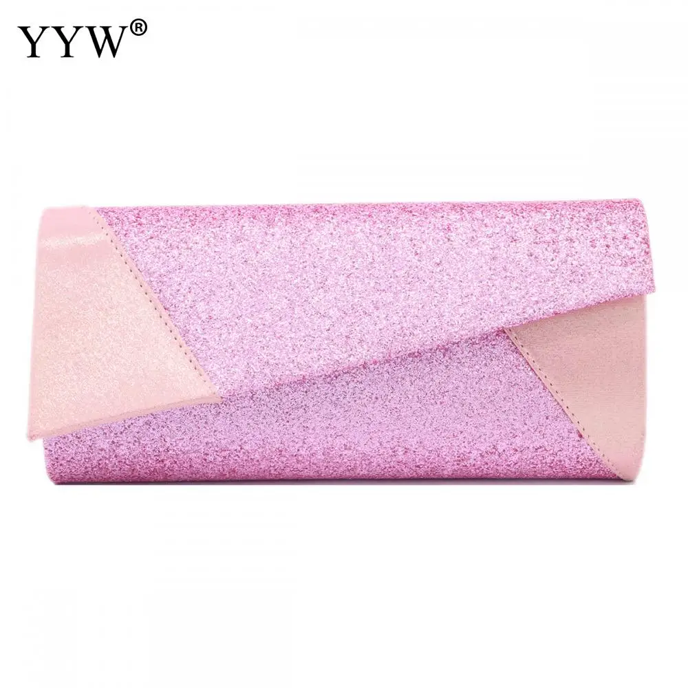 pink Женская вечерняя сумочка, вечерние, для банкета, блестящая сумка для женщин, красные, серебристые, свадебные клатчи, сумочка с блестками, сумка на плечо,, Bolsas Mujer - Цвет: pink