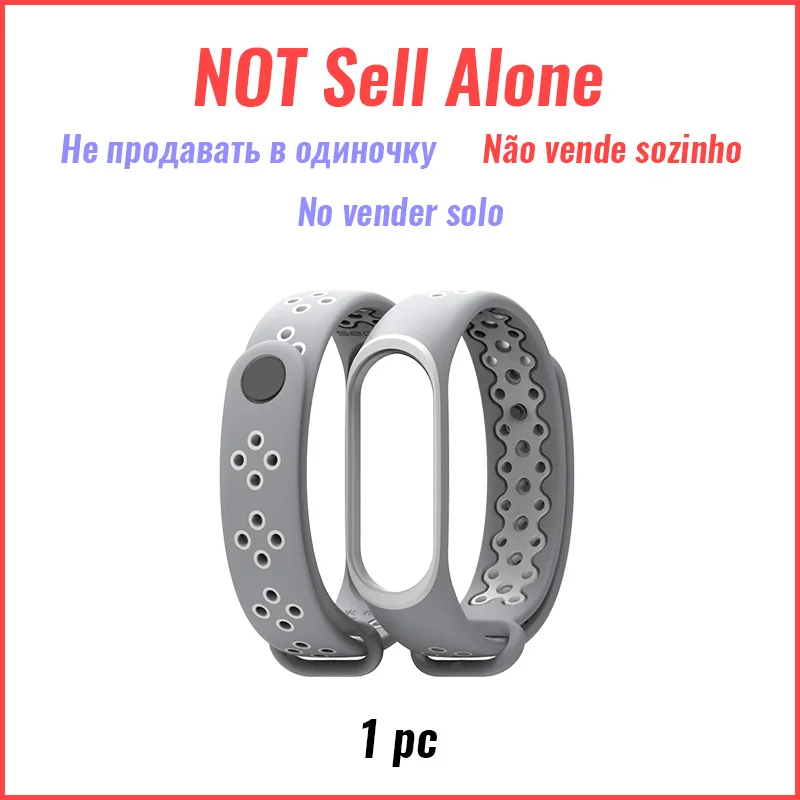 Порус ремень для Xiaomi mi группа 4/3 mi Band-3/4 Мульти-Цвет дополнительный спортивная лента текстура простой лёгкий мягкие удобные плотно закрывается - Цвет: Not Sell Alone G WHT
