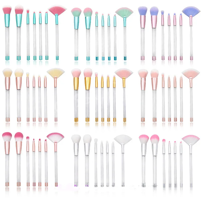 7 шт. пустая ручка в виде единорога|Аппликатор теней для век| |