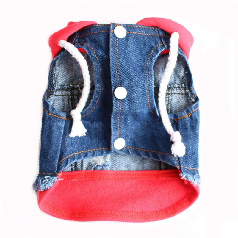 Персонализированные Лоскутные толстовки с капюшоном для собак Одежда джинсовый