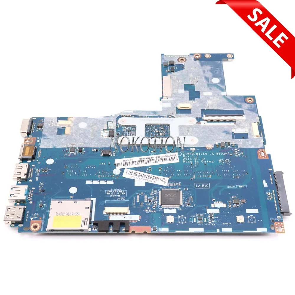 NOKOTION Новый ZIWB0 B1 E0 LA-B102P основная плата для lenovo Ideapad B50-30 материнская ноутбука DDR3 N3530