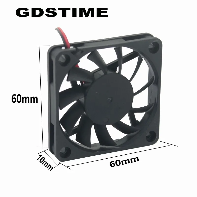 Gdstime 20 шт. DC 12 В 60x60x10 мм Dupont 2Pin PC корпус охладитель 6 см вентилятор охлаждения