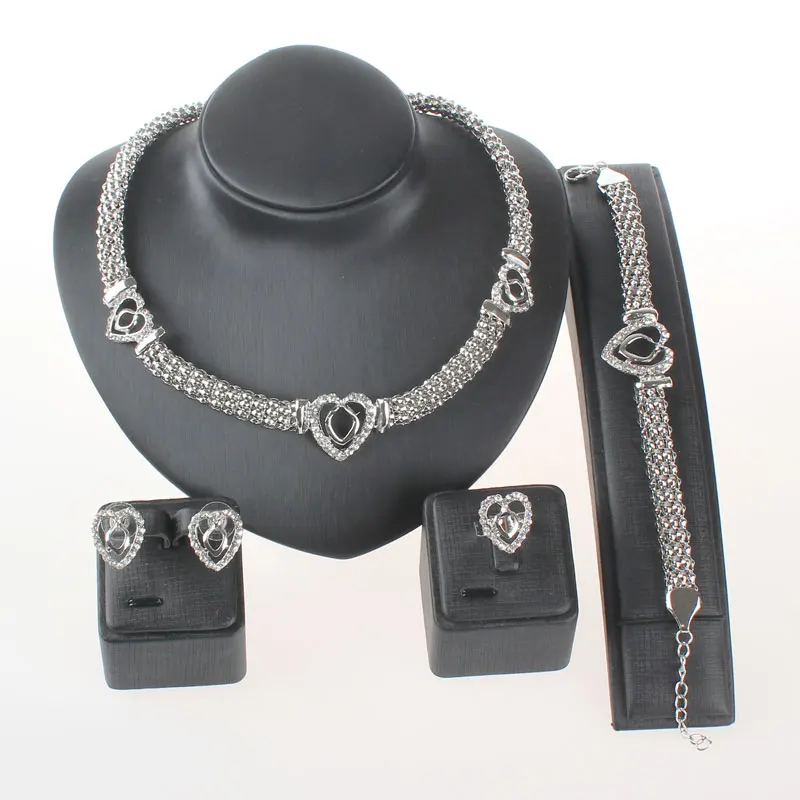 Ювелирный Комплект из колье сердца браслета сережек и кольца|jewelry attache|jewelry wirejewelry