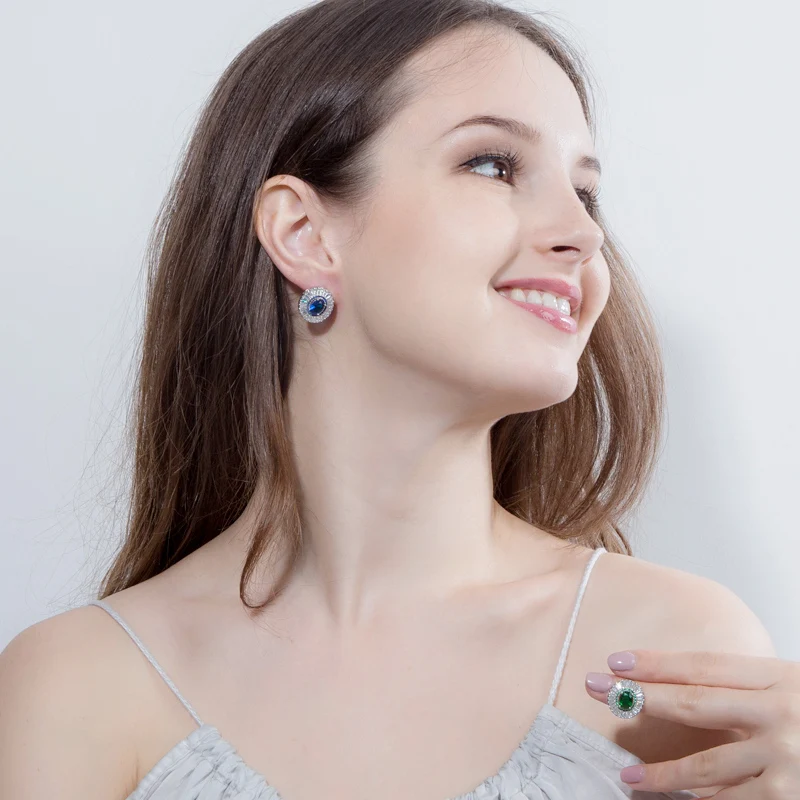 Женские серьги гвоздики с кристаллами серебристого Вечерние|brand stud earrings|fashion