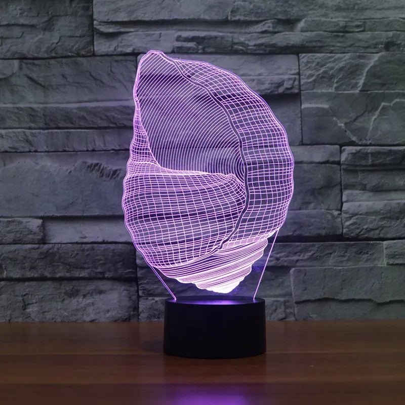 Новое поступление в форме раковины ночник лампа 3D светодиодная вспышка