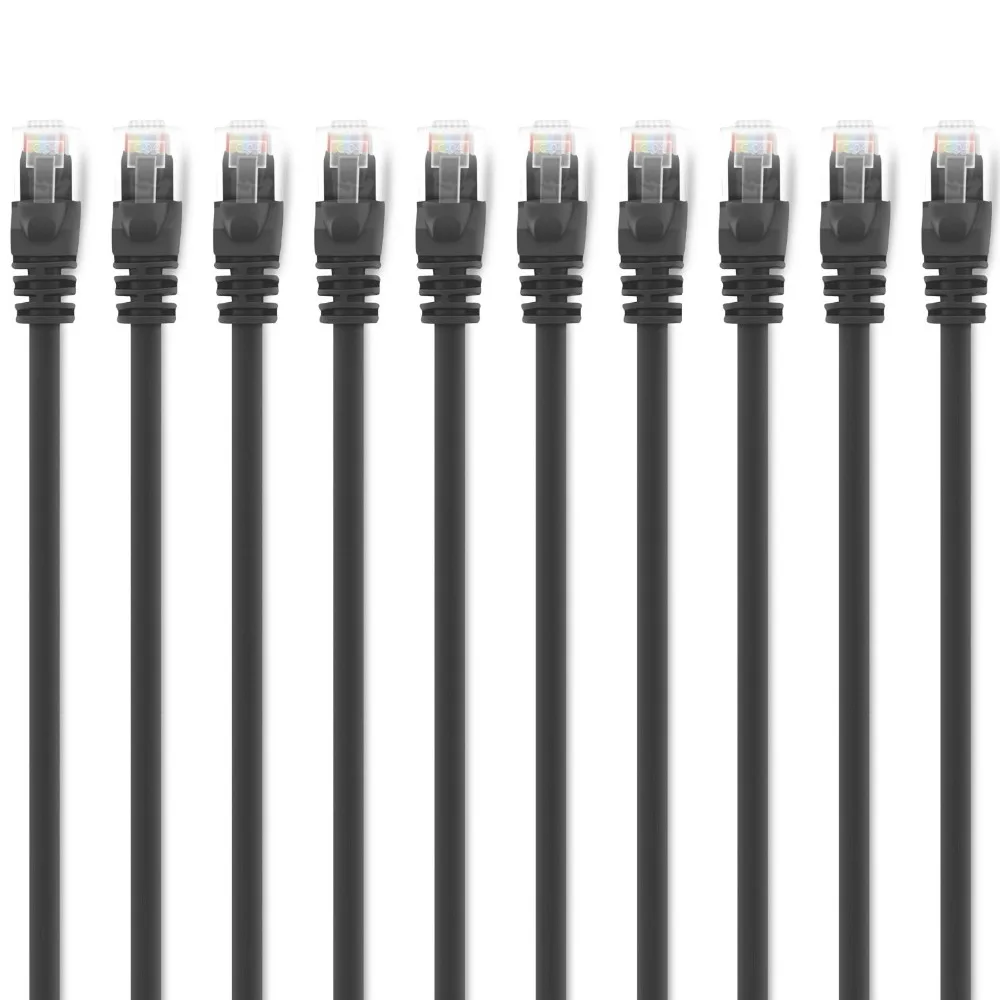 1 фут Ethernet кабель UTP черный CAT5 CAT5E RJ45 сетевой Патч корд Lan RJ 45 Компьютерные разъемы 10