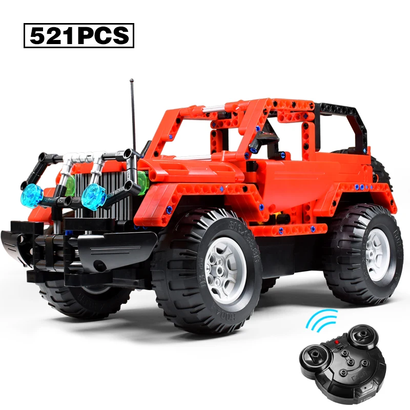 521 шт. совместим с Technic MOC 8863 RC Jeep Wrangler внедорожные скалолазание duplo авто наборы