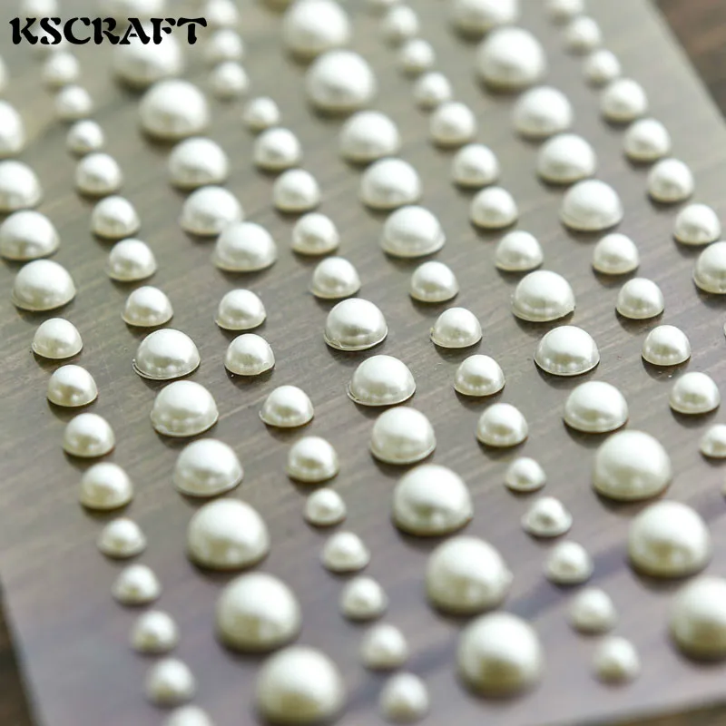 KSCRAFT белый искусственный жемчуг акриловая наклейка самоклеящиеся Стикеры для