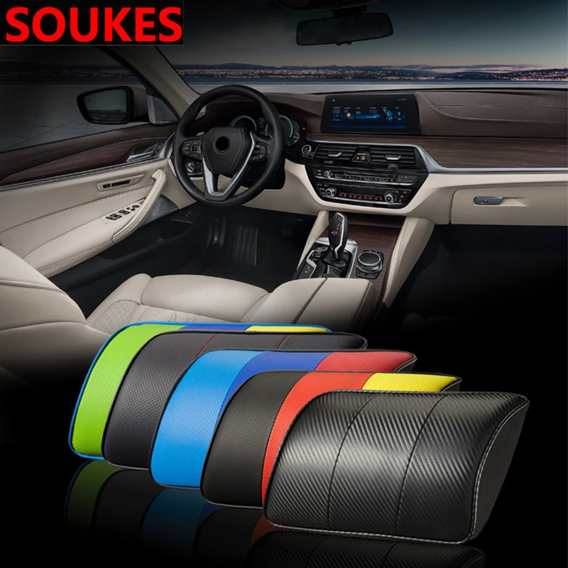NEW Leather Car Pillow Neck Pillow Headrest Car Accessories For Volvo S60 V70 XC90 Subaru Forester Peugeot 307 206 308 407