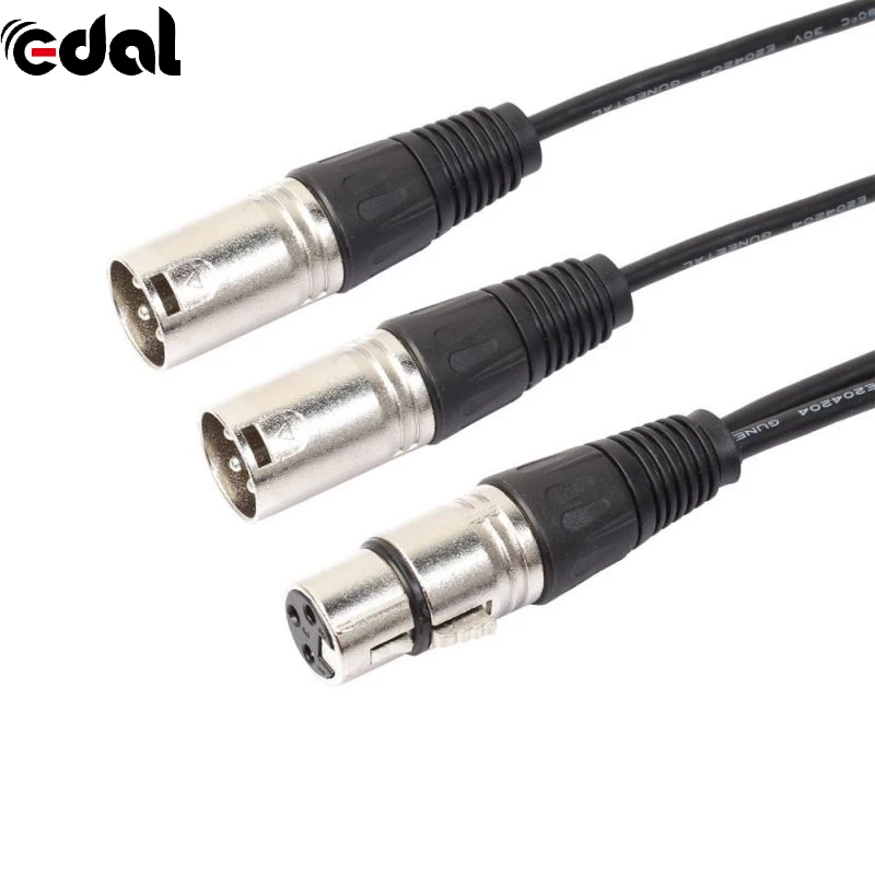EDAL 3Pin XLR розетка к 2 штекеру разъем Y разветвитель АДАПТЕРНЫЕ кабели MIC микрофон