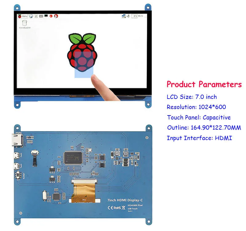 3,2, 3,5, 5,0, 7,0 дюймов HDMI/GPIO TFT ЖК-модуль дисплей монитор экран с резистивным/емкостной сенсорной панелью для Raspberry Pi
