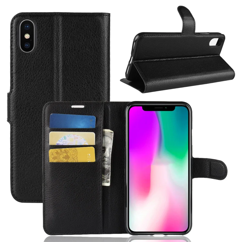 Модный чехол-кошелек из искусственной кожи для Apple iPhone XR защитный флип-чехол
