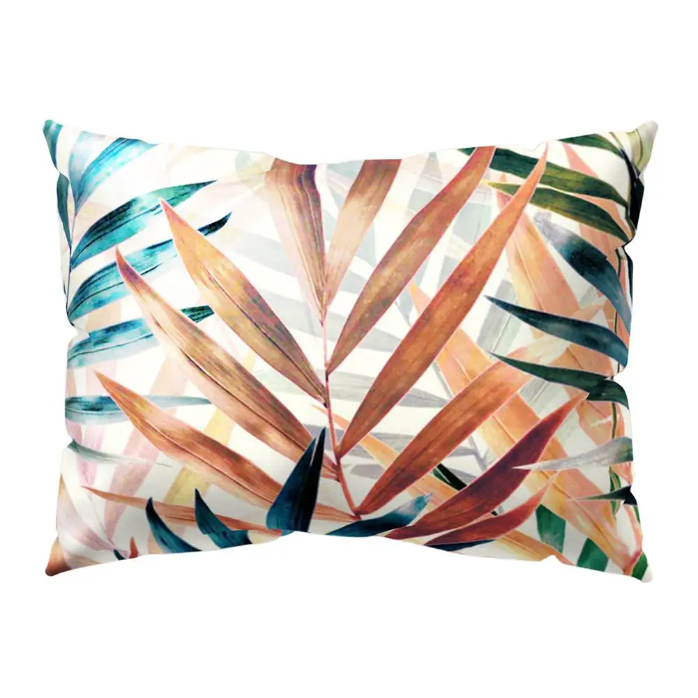 Модные декоративные наволочки с цветными листьями растениями для гостиной