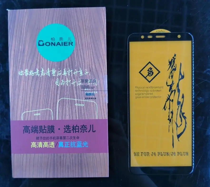 Защитное стекло Bonaier для Samsung Galaxy J4 Plus закаленное J6 2018 пленка с полным покрытием +