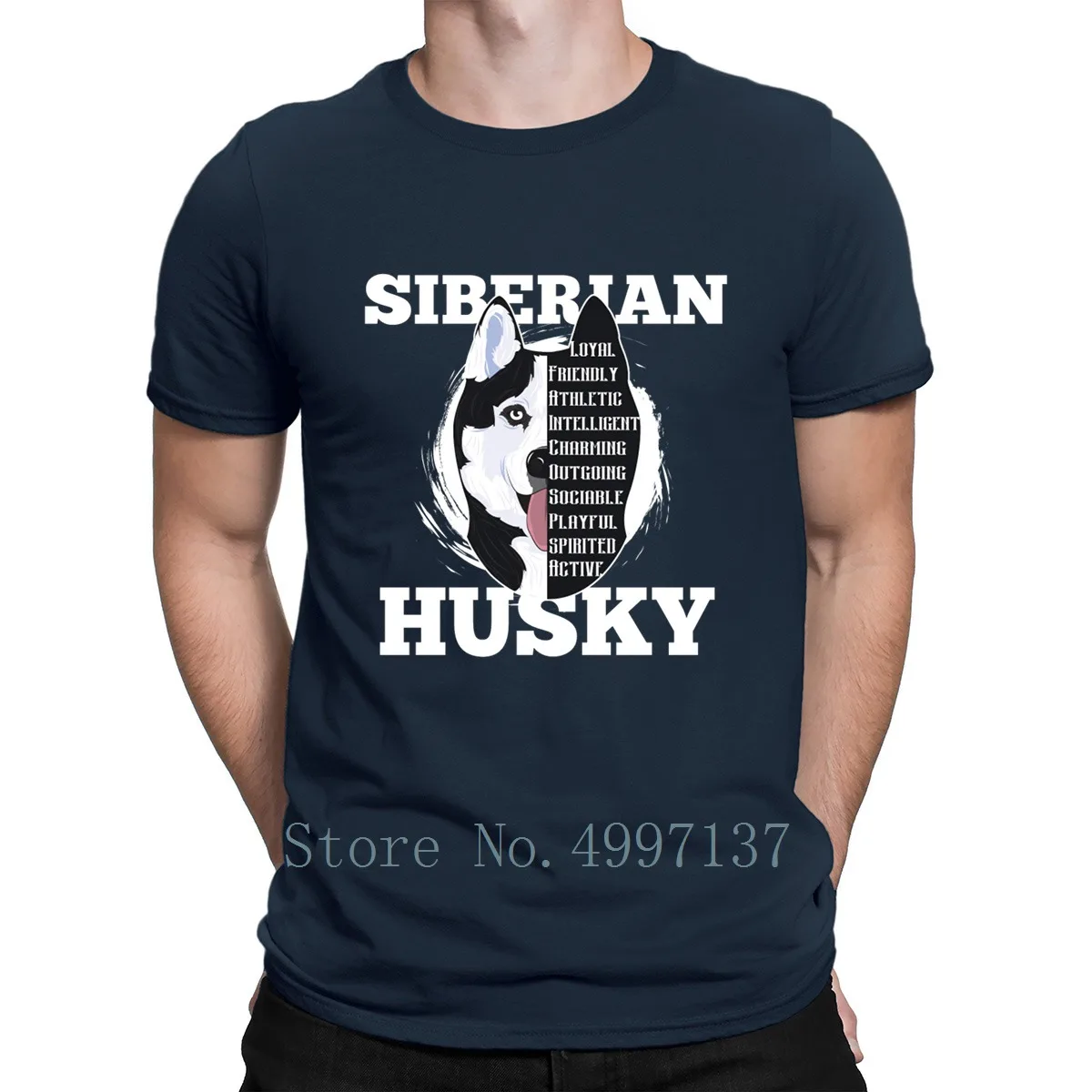 Футболка с принтом щенков хаски &quotSiberian Husky&quot летняя комфортная футболка