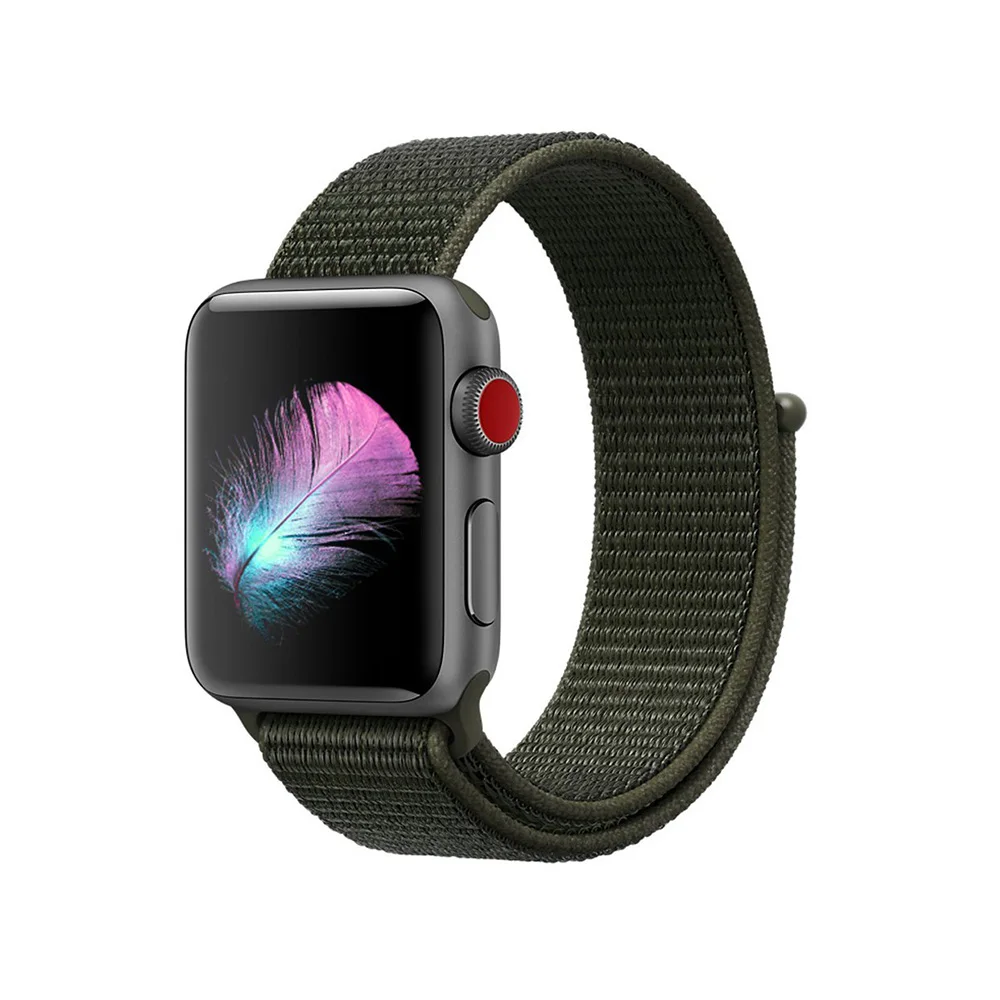 Cargo Khaki Спортивный ремешок для Apple Watch серии 5 4 44 мм 40 мм Тканый нейлоновый ремешок для Apple Watch 42 мм 38 мм серия 3 2 - Цвет ремешка: Cargo Khaki
