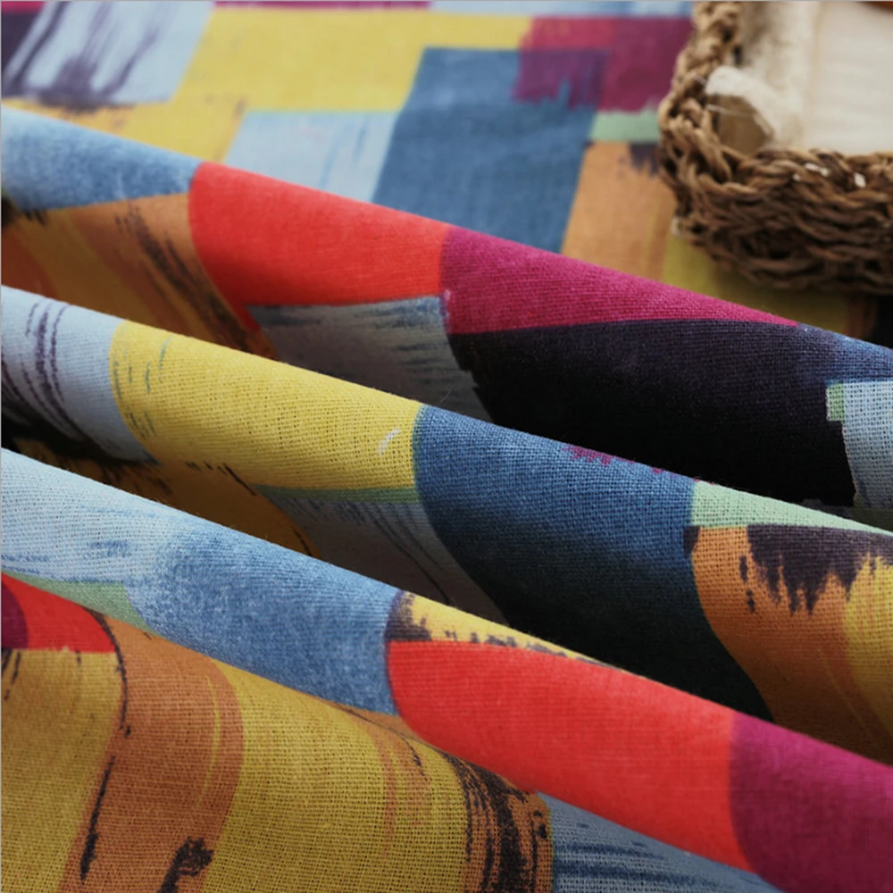 Европейская скатерть из полиэстера и хлопка цветная для обеденного стола