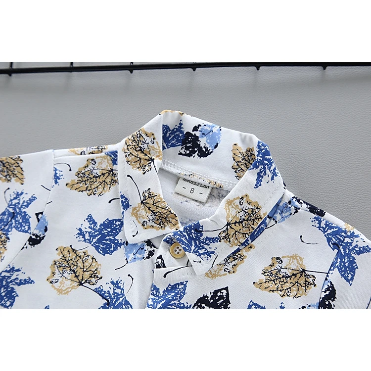 Летняя одежда для мальчиков футболка с короткими рукавами и принтом + однотонные