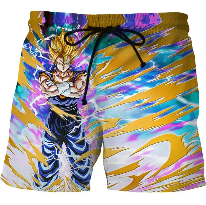 Слоновая кость Cloudstyle2018 пляжные шорты мужские 3D печать Аниме dragon ball шорты S-5XL Цветной купальник Мужские шорты dragon ball бордшорты - Цвет: Слоновая кость