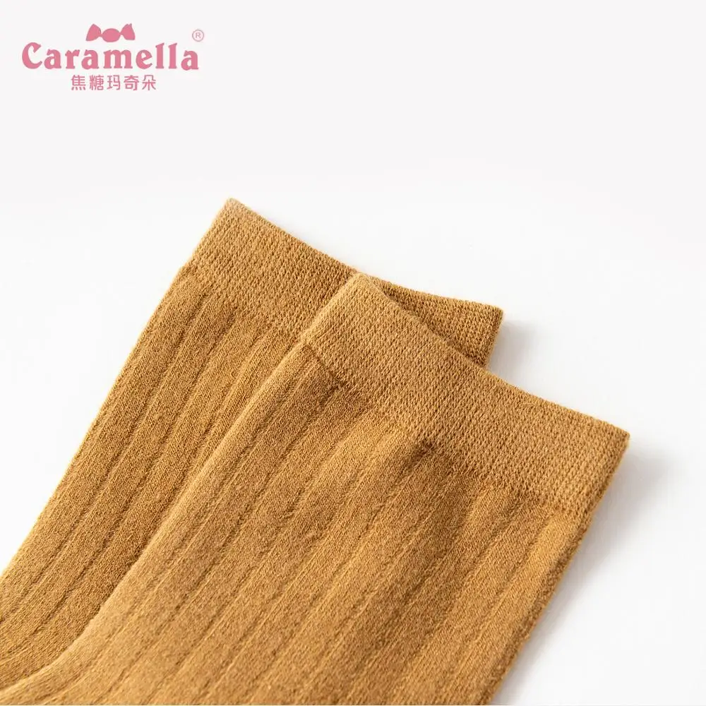 Женские хлопковые носки в полоску Caramella теплые вязаные кашемировые однотонные