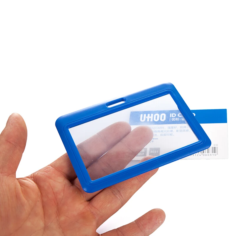 Multicolor ID Card Holder Double Transparent ABS Business Name Badge Office Student Bus Holders Accessories 6031 | Канцтовары для