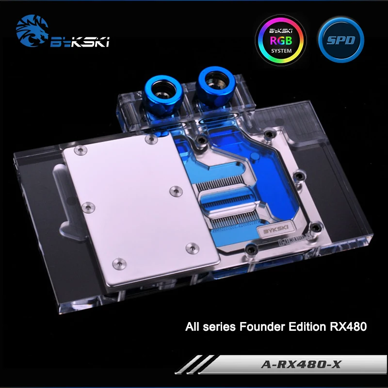 Bykski A RX480 X полноэкранная Графическая карта блок водяного охлаждения RGB/RBW для всех