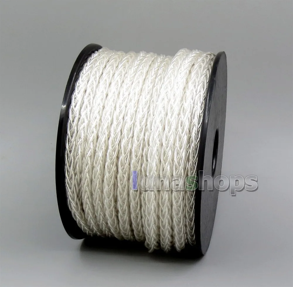 LN006246 1 м 8 ядер 10*0 мм 99.99% чисто Серебристые Наушники DIY пользовательский кабель (не