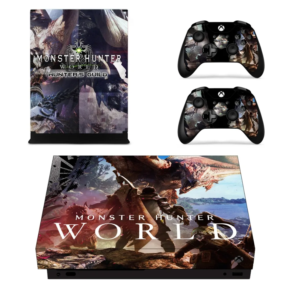 Monster Hunter World MHW лицевые панели кожаная консоль и наклейка на контроллер для Xbox One X с