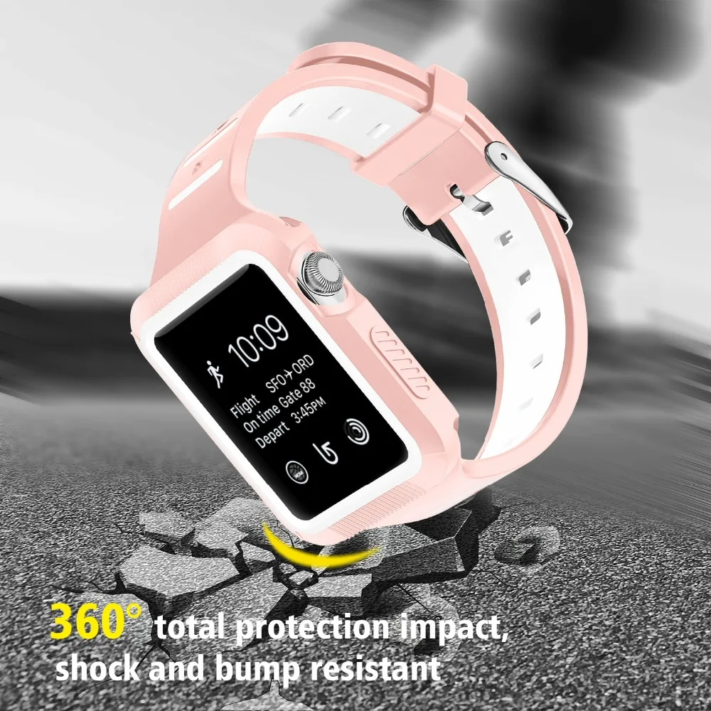 Спортивный Чехол для Apple Watch Series 3 1 2 38 мм 42 ремешок силиконовый спортивный