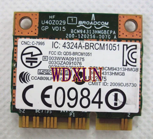 Broadcom BCM94313HMGB BCM2070 BCM4313 DW1701 YFHN7 Half Mini PCI Express BT беспроводной Bluetooth беспроводная