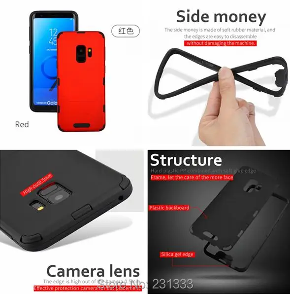 Гибридный жесткий чехол C-ku для Samsung Galaxy S9 PLUS S8 NOTE8 S7 EDGE A3 2017 A5 A7 J2 J3 J5 J7 J1 MINI Prime Skin Back 10