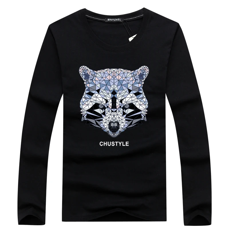 Яркая брендовая Новинка 2017 осенняя футболка большого размера мужские хлопковые