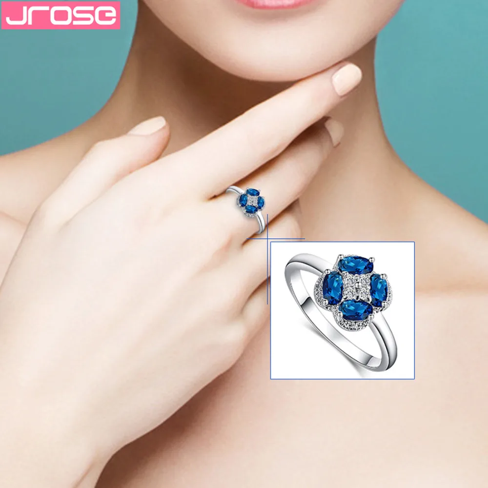 JROSE цветок синие и белые фиолетовые розовые фианиты белое позолоченное модное