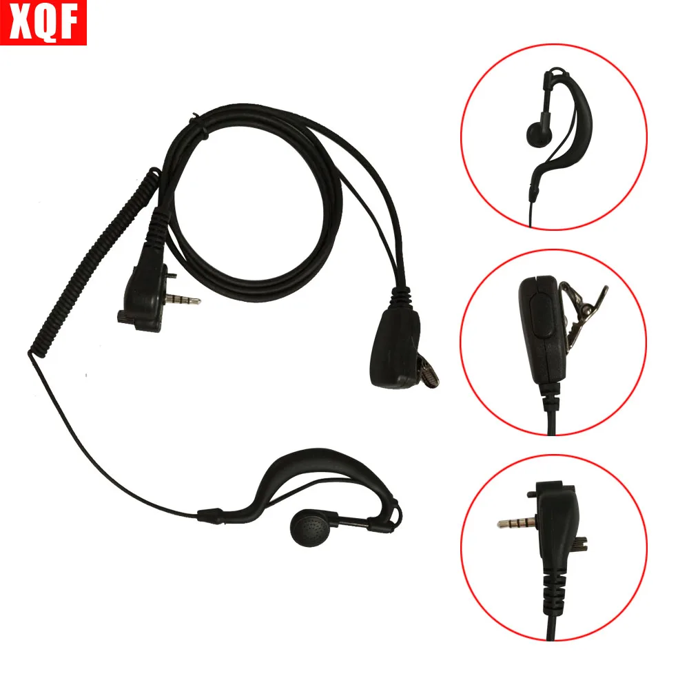 XQF 10PCS Earpiece Headset with PTT for For Vertex Standard VX131 VX230 VX231 VX261 walkie talkie