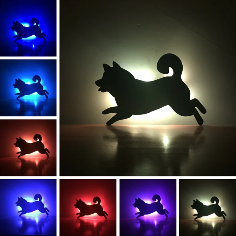Amroe LED RGB Ночной светильник для детей 7 цветов меняющий собачий патруль Новый