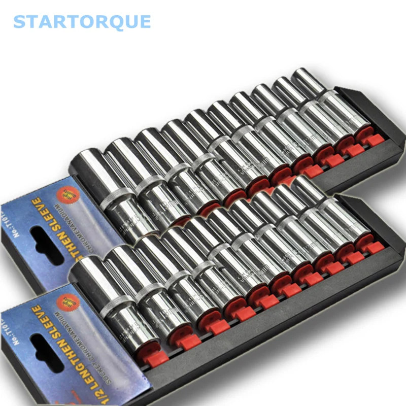 STARTORQUE 10PC 1/2 Inch Ratchet Wrench Kit Chrome Steel long Socket Spanner Extension Rod | Инструменты