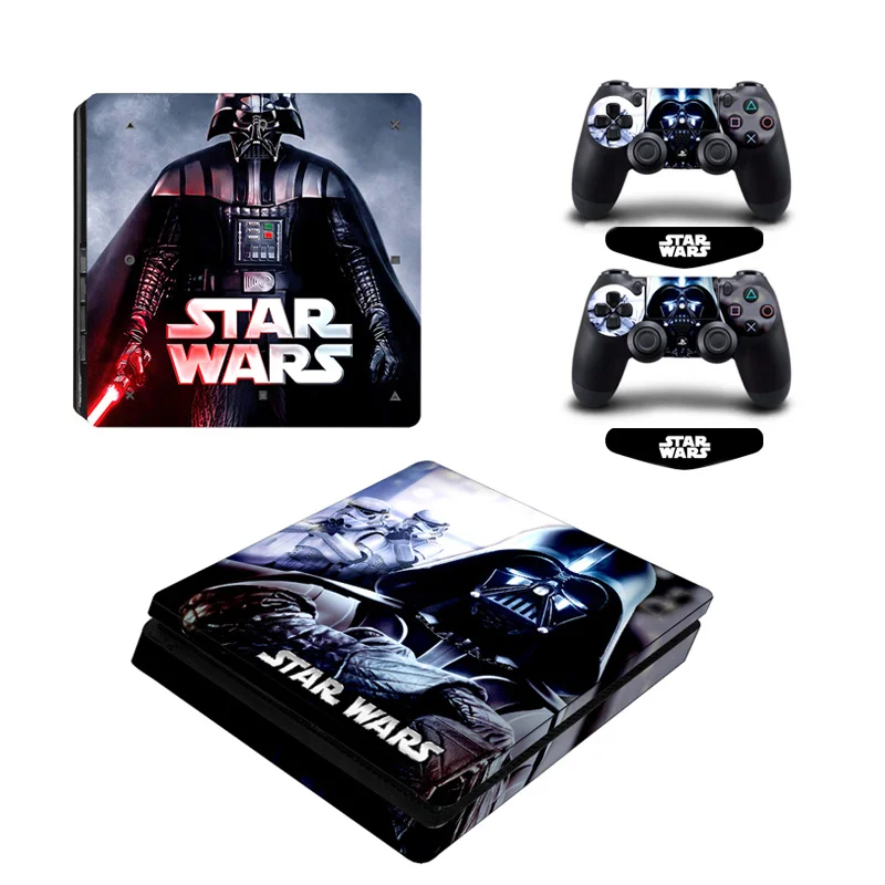 Darth Vader ARRKEO Звездные войны виниловая наклейка PS4 тонкая кожа Наклейка для sony playstation 4 Slim консоль и 2 контроллера Рождественский подарок - Цвет: Darth Vader