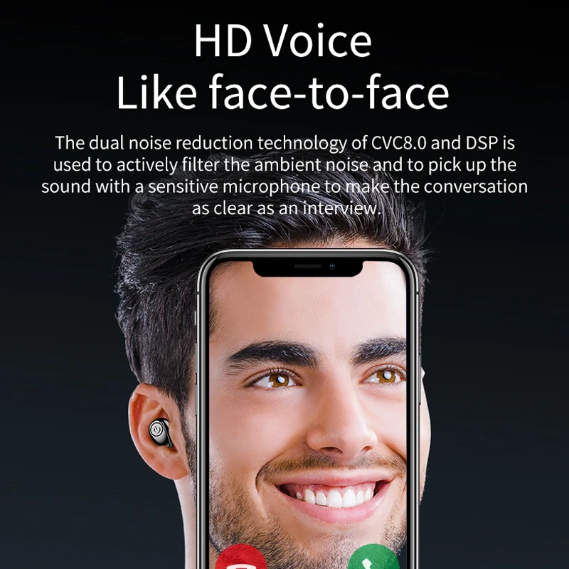 Беспроводные наушники CALETOP TWS X8 Bluetooth 5 0 водонепроницаемые мини-наушники с внешним