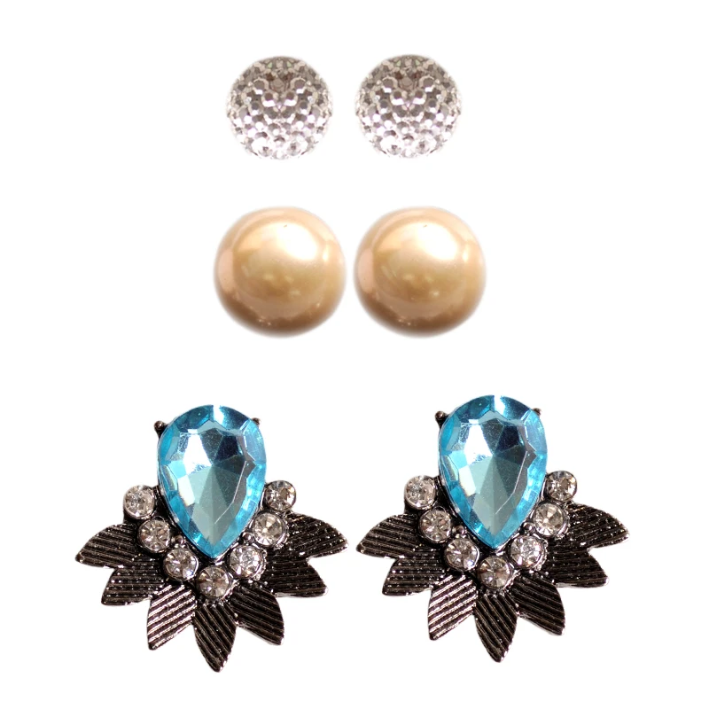 Hot selling fashionable women's jewelry girl boy pearl earrings mixed with 3 pairs /set free shipping. | Украшения и