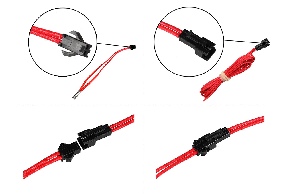 XCR3D 3D-принтеры Запчасти 12V 24V 40 Вт нагревательная трубка 6*20 мм просто заменить нагреватель 1/1. 5/2 м кабель нагревательная труба с разъемом