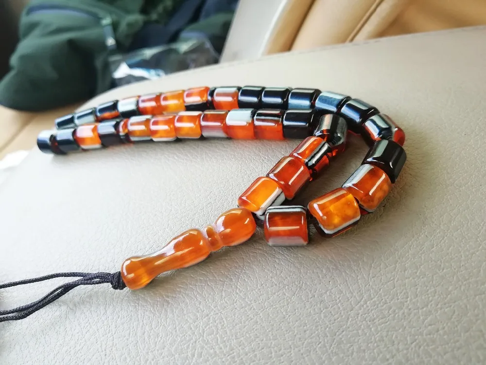 Имитация янтаря цвет мусульманский подарок 33 tasbih misbaha tespeeh masbaha tesbih Молитвенные Четки из бусин ислам подарки subha sibha