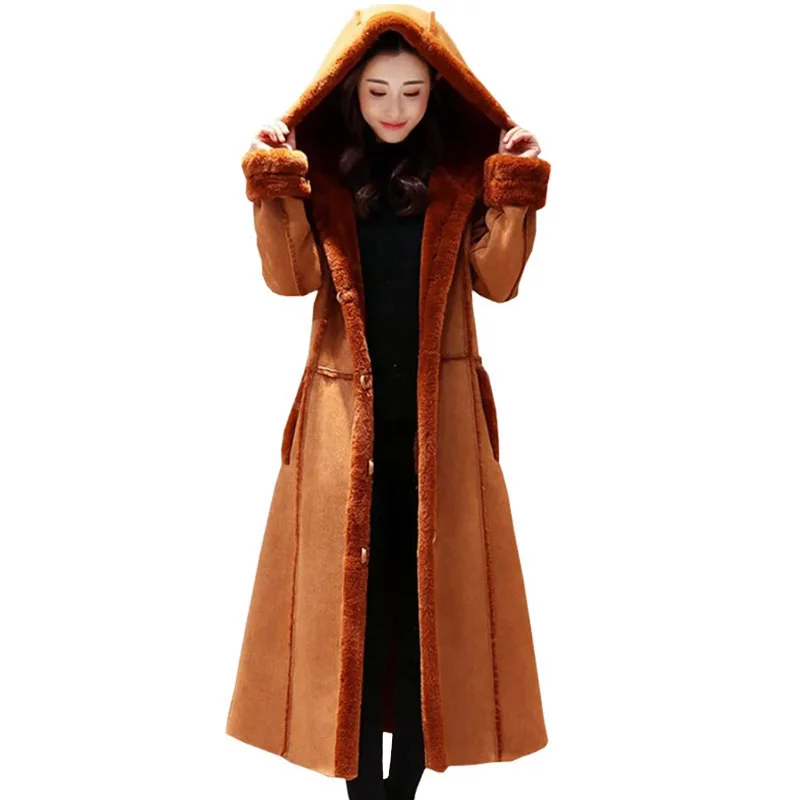 

New Faux Shearling Sheepskin Coats Women Artificial Suede Jacket Overcoat Women's Autumn Winter Lambs Wool Thicken Warm Parkas