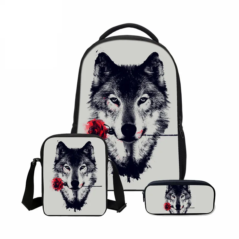 Школьный ранец для мальчиков Сумка с 3D рисунком животных Детская сумка на плечо