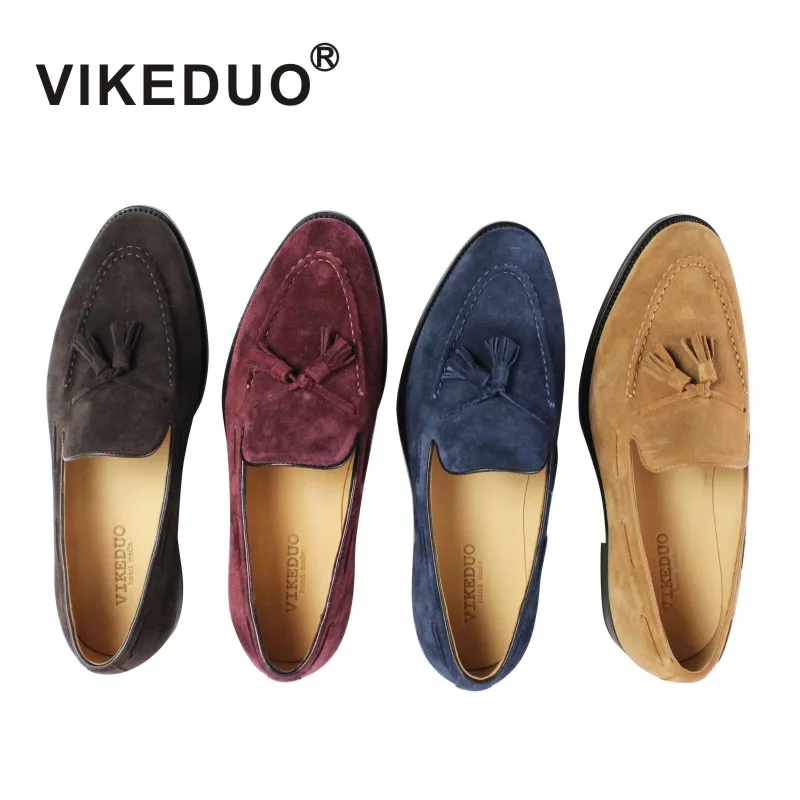 VIKEDUO Летние повседневные Лоферы Мужская обувь 2019 Замша ручной работы мужская с