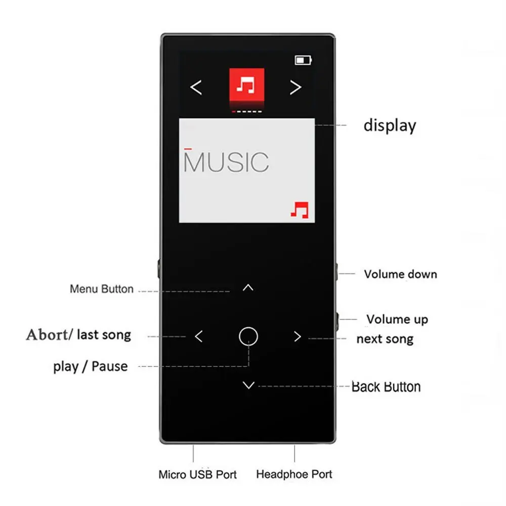 16 Гб Bluetooth MP3 музыкальный плеер сенсорный ключ без потерь качественный звук с fm