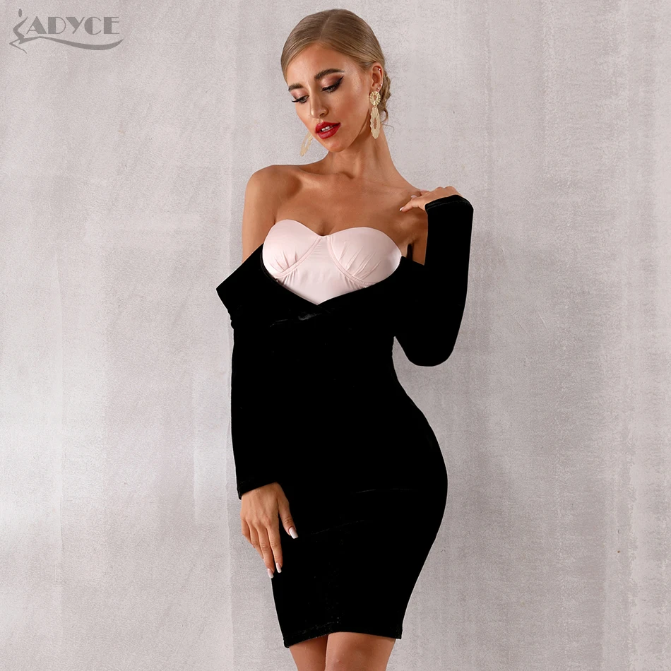 Adyce 2019 новое летнее женское вечернее платье знаменитостей vestidos с длинным рукавом