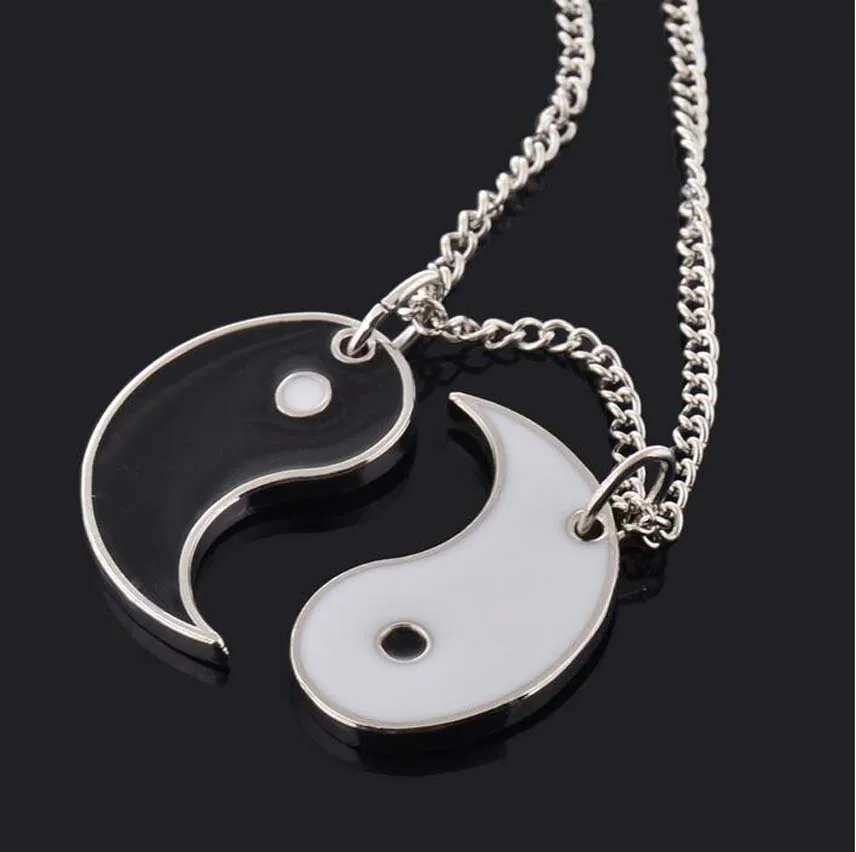 Сплав эмаль TaiChi Yin Yang пара шармов для ожерелья брелок Изготовление ювелирных
