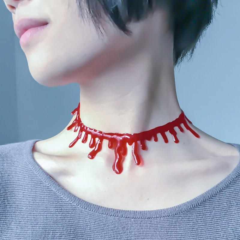 Ожерелье для Хэллоуина с изображением ужаса капельного кровяного напыления